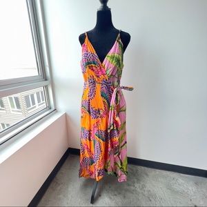 FARM Rio Mixed Print Surplice Dress •Large